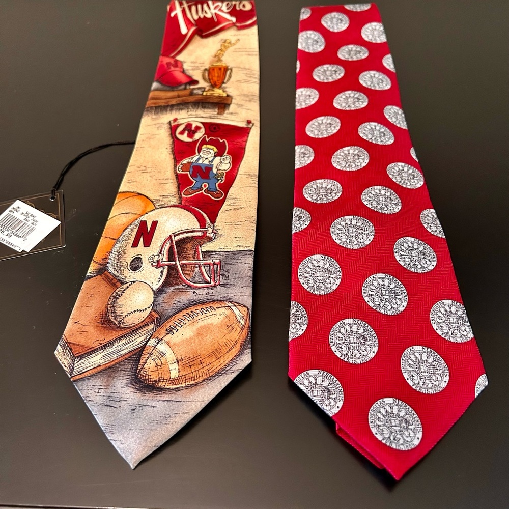 TWO University of Nebraska Ties, One NWT